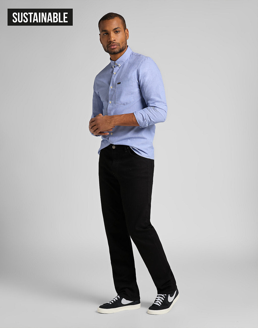 LEE WEST MĘSKIE SPODNIE JEANSOWE CLEAN BLACK L70WHFAE
