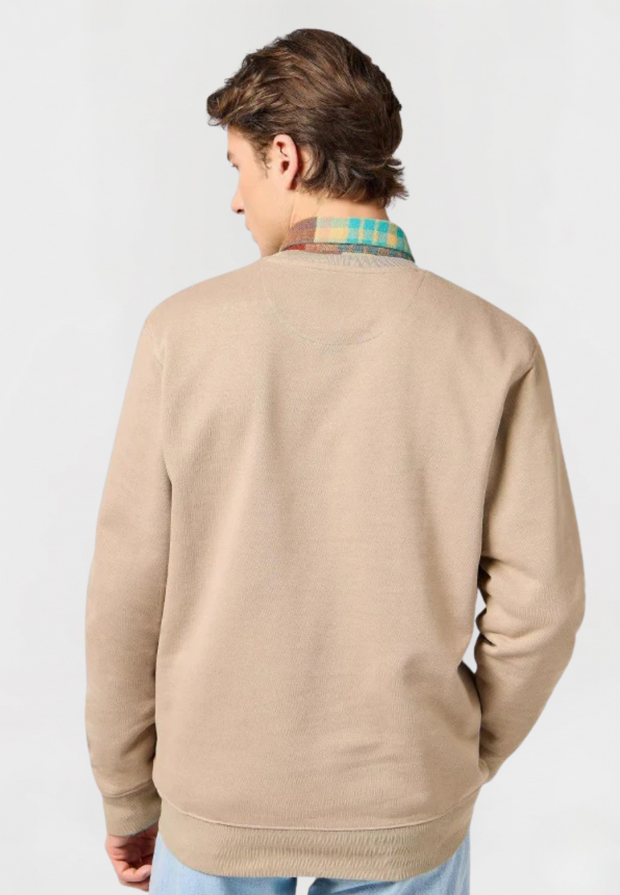 Meska Bluza Wrangler Small Logo Crew Timberwolf 112364092