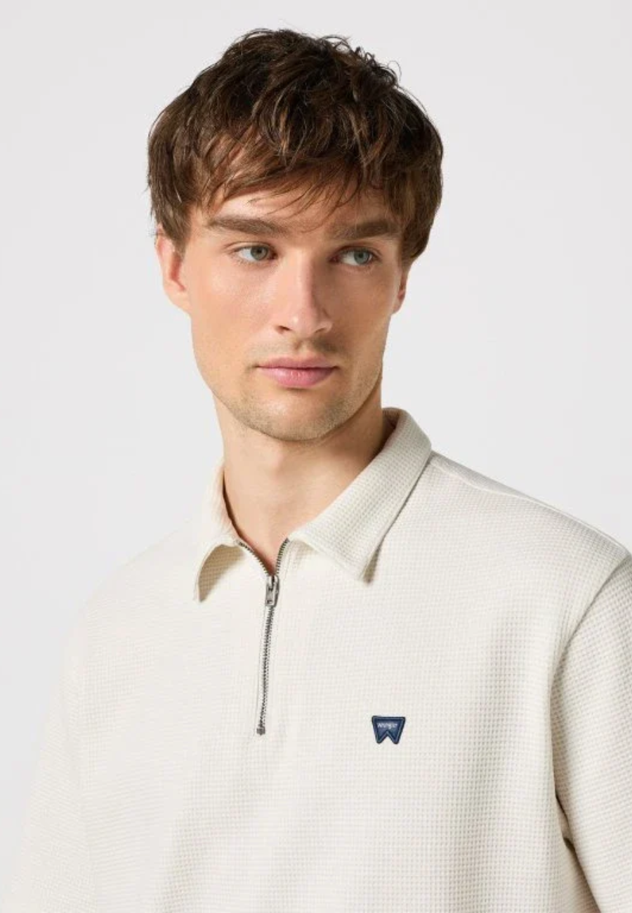 Męska Koszulka Polo Wrangler Rugby Polo Shirt Vintage White 112350413