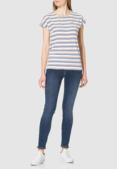 Lee Damska Koszulka Z Krótkim Rękawem Cap Sleeve Tee Summer Blue L41FJXNJ 112108936