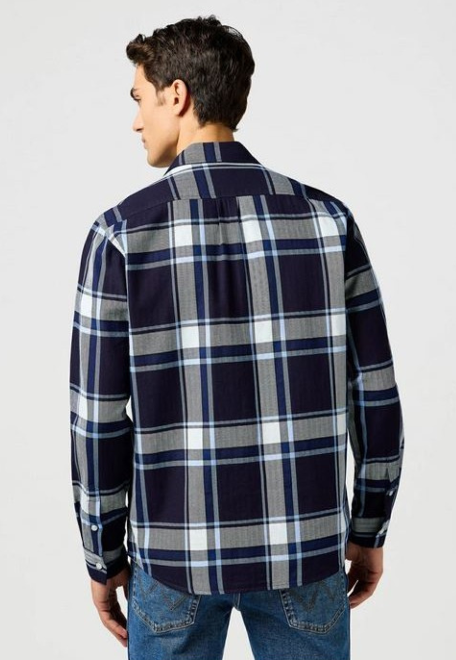 Koszula Męska Wrangler 1 Pkt Shirt Large Indigo Plaid 112362898