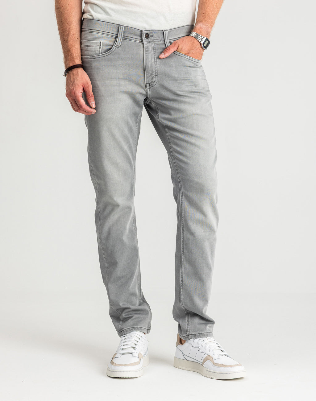 Męskie Spodnie Jeansowe Mustang Oregon Slim K Denim Grey 1014264 4500 842