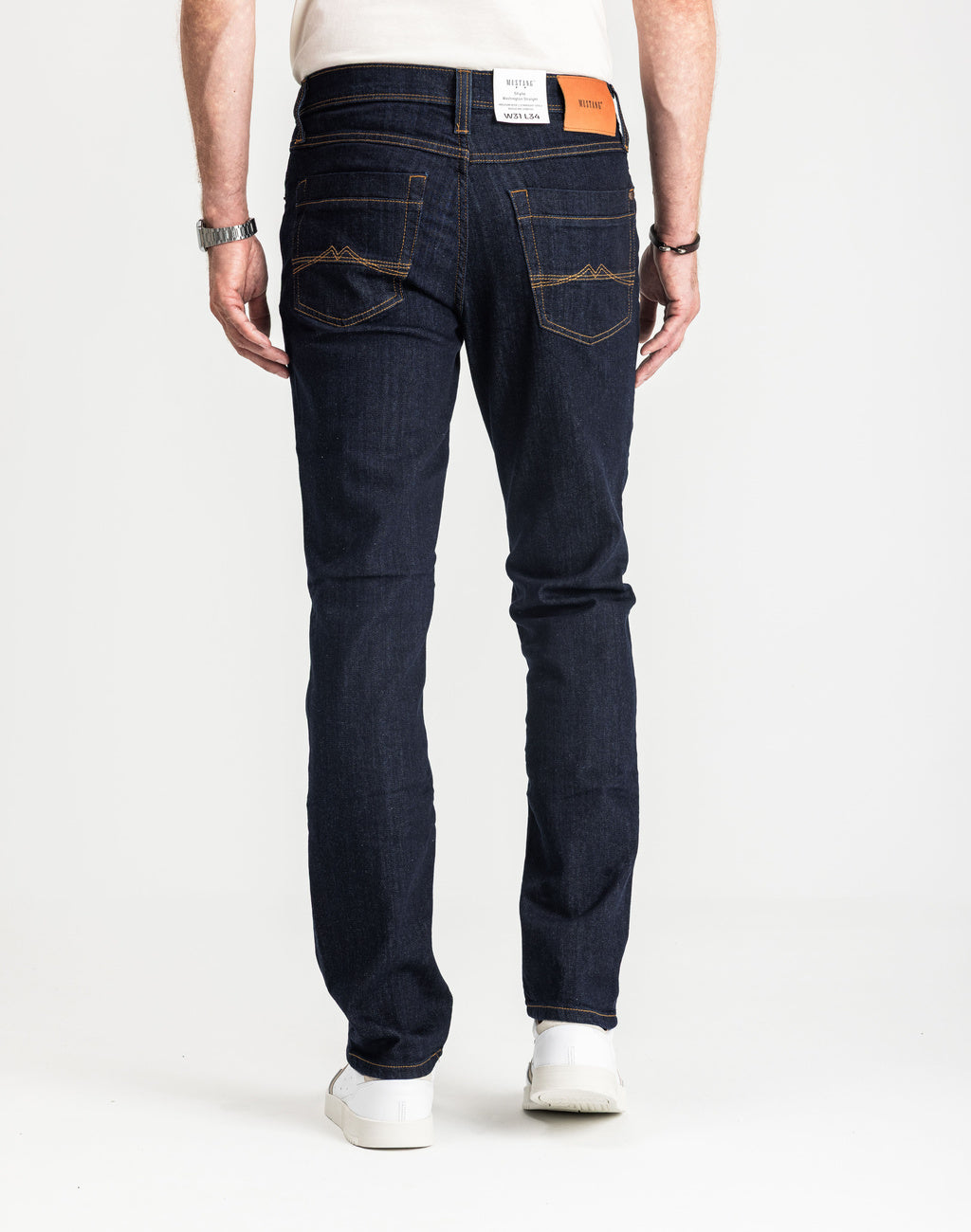 Męskie Spodnie Jeansowe Mustang Washington Straight Denim Blue 1015351 5000 940