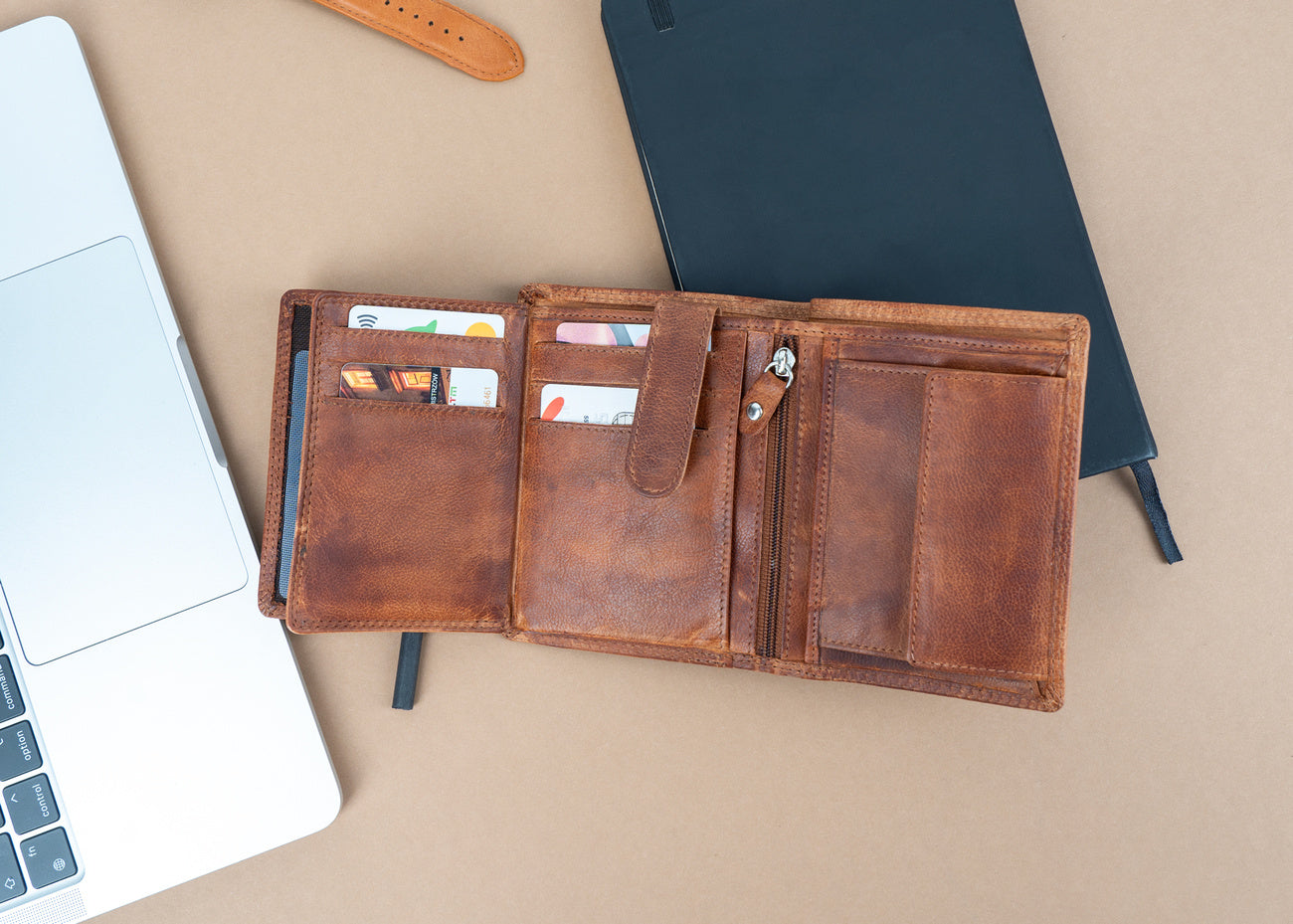 Skórzany Portfel Uniwersalny Rfid Mustang Denimo High Wallet Side Opening