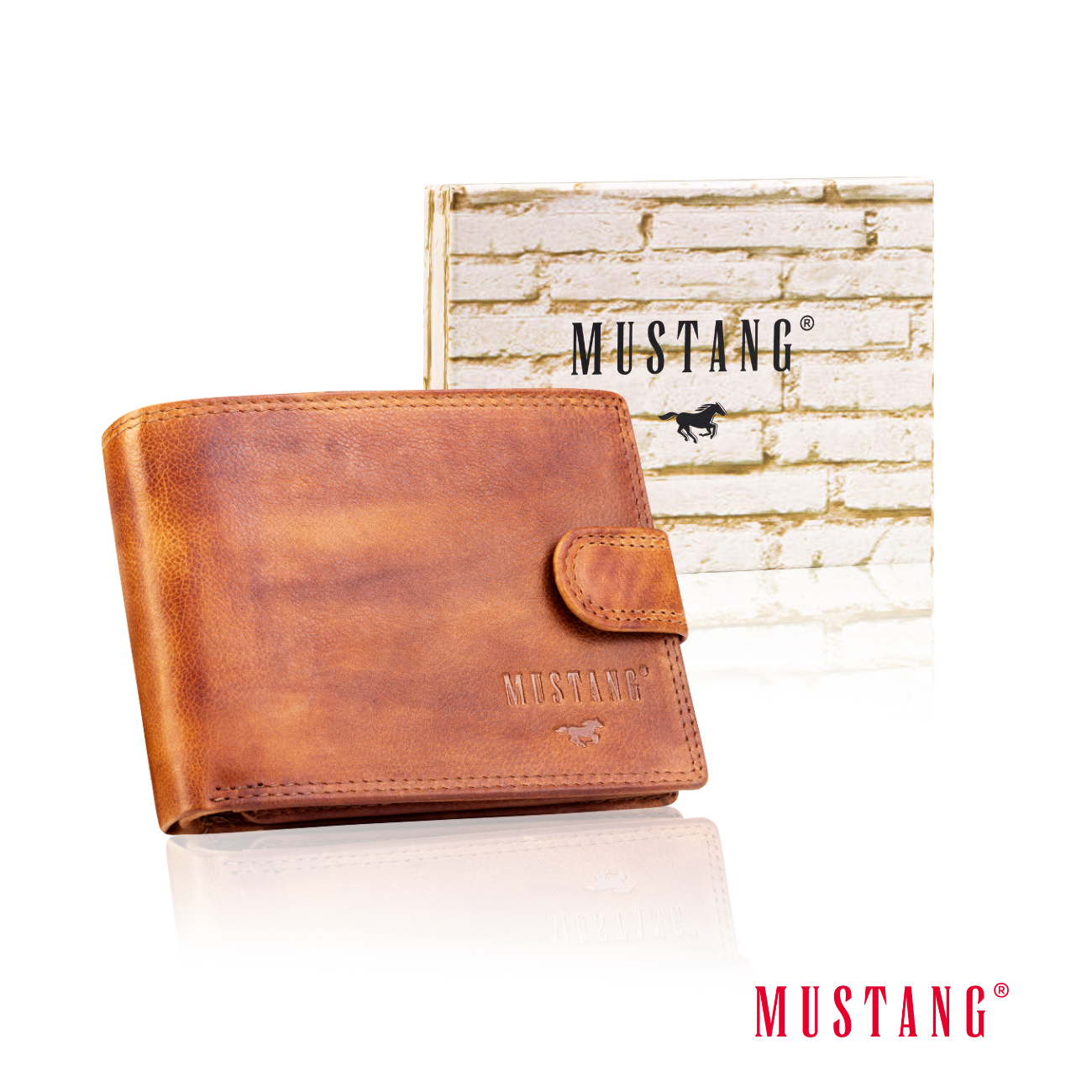 Skórzany Portfel Premium Rfid Mustang Denimo Wallet Side Opening With Button