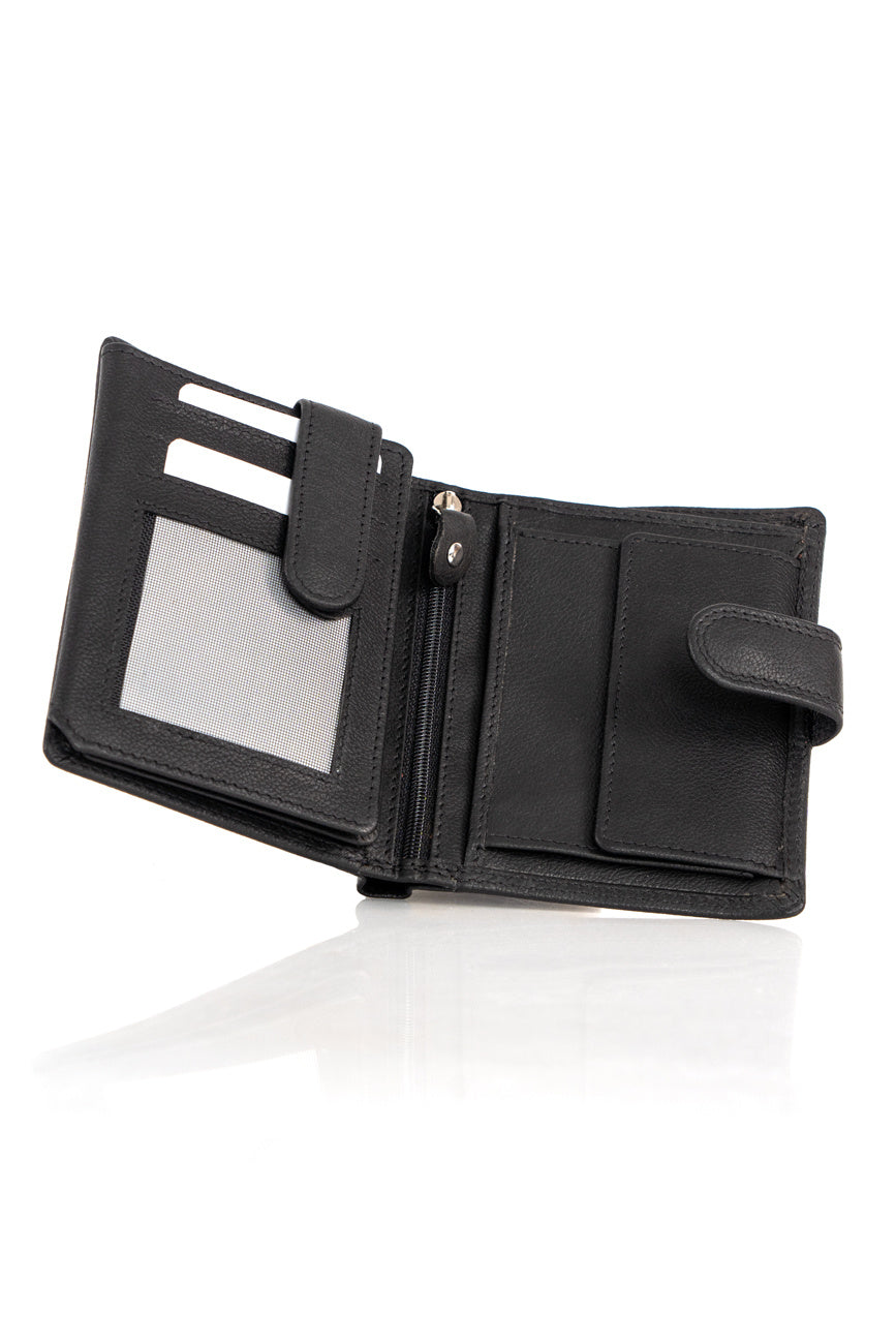 Męski Portfel Skórzany Czarny Mustang Denimo Wallet