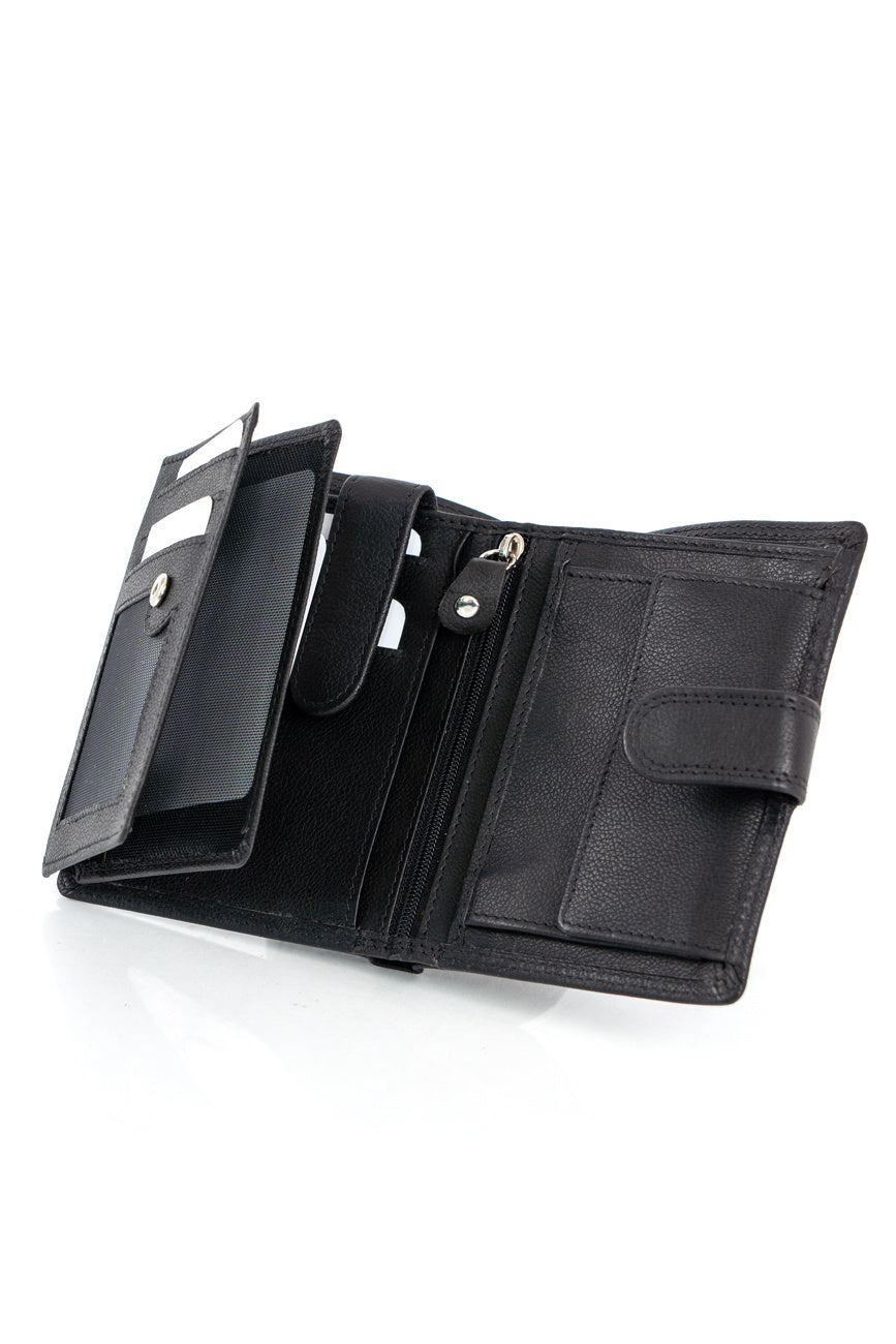 Męski Portfel Skórzany Czarny Mustang Denimo Wallet