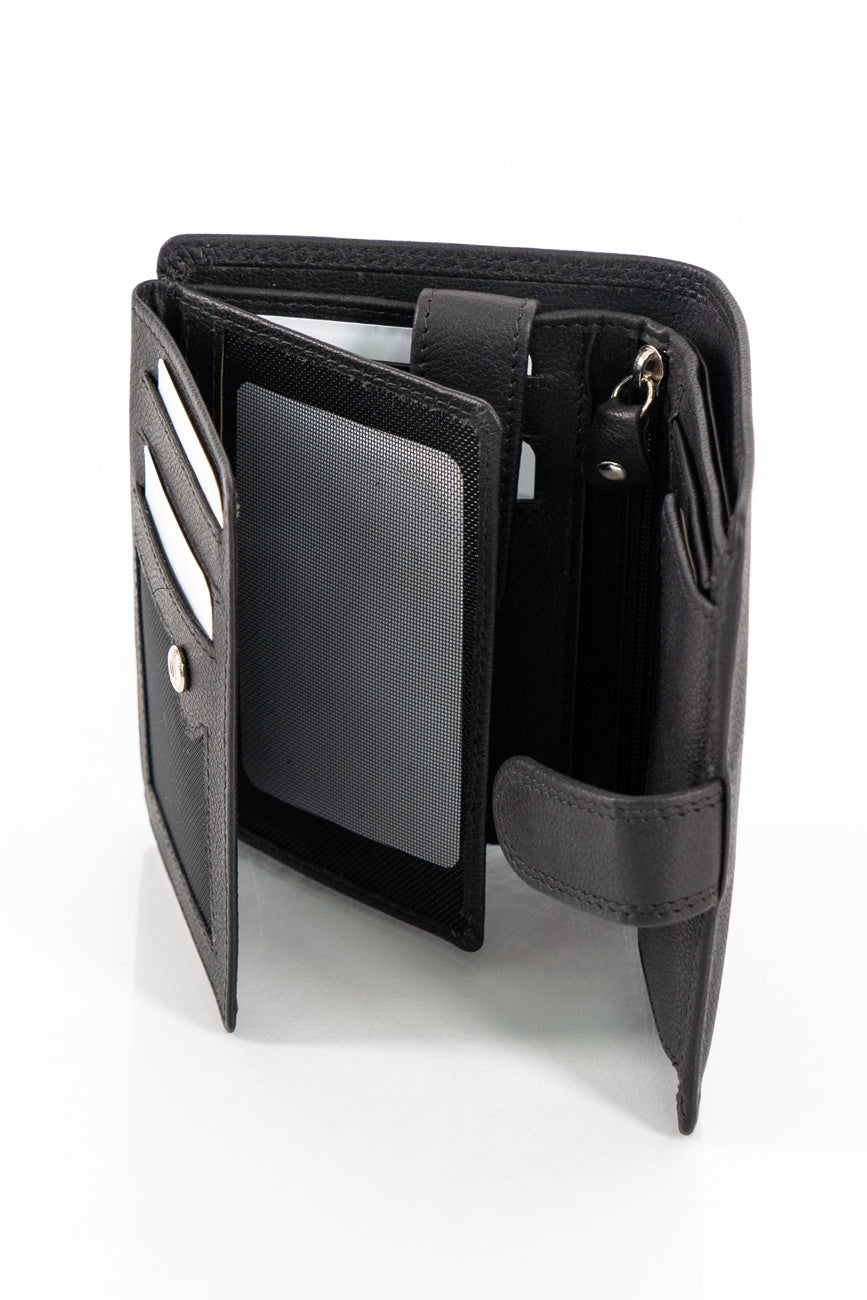 Męski Portfel Skórzany Czarny Mustang Denimo Wallet