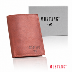 Skórzany Portfel Brązowy Uniwersalny Rfid Mustang Denimo High Wallet Side Opening