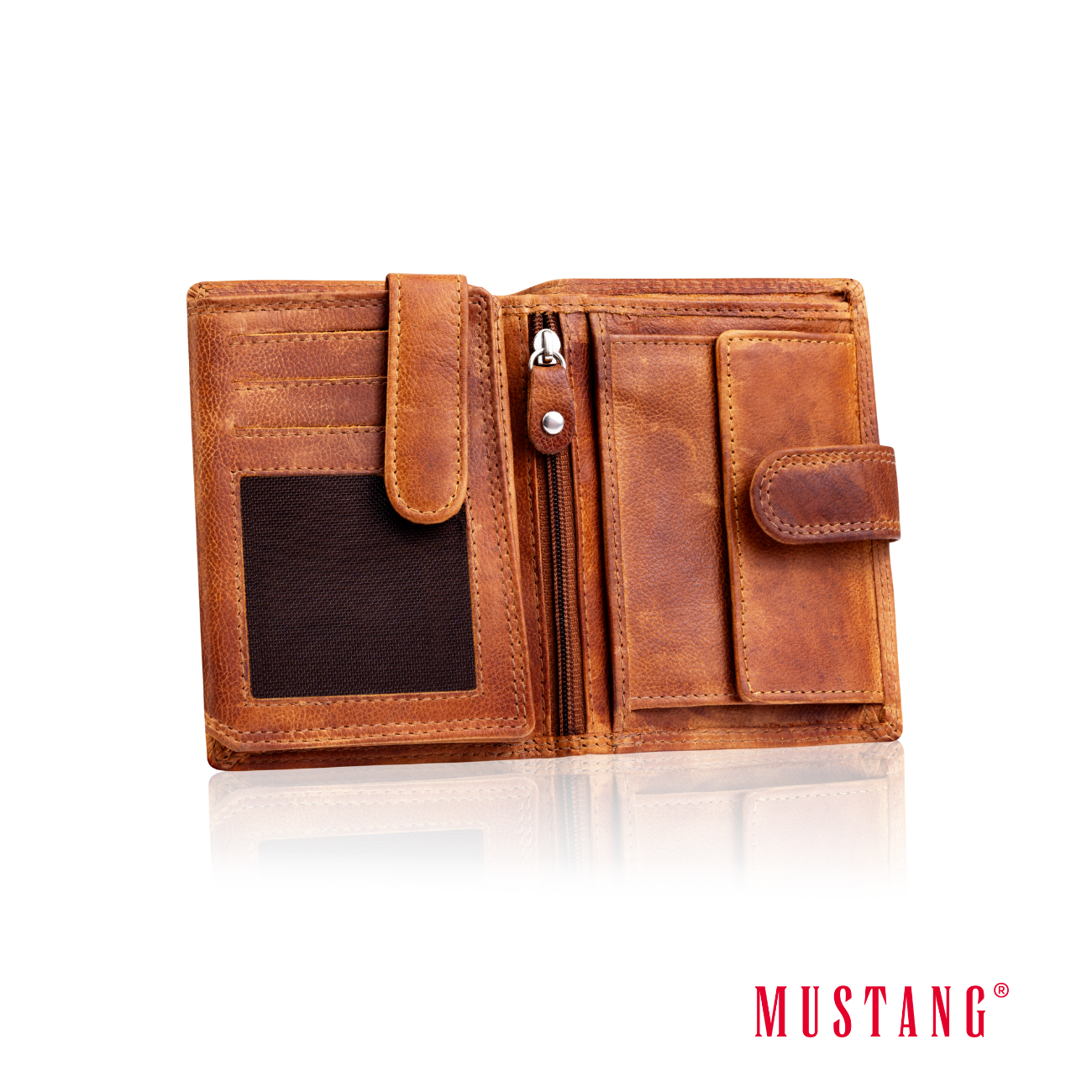 Męski Skórzany Portfel Mustang Denimo High Wallet Side Opening With Button