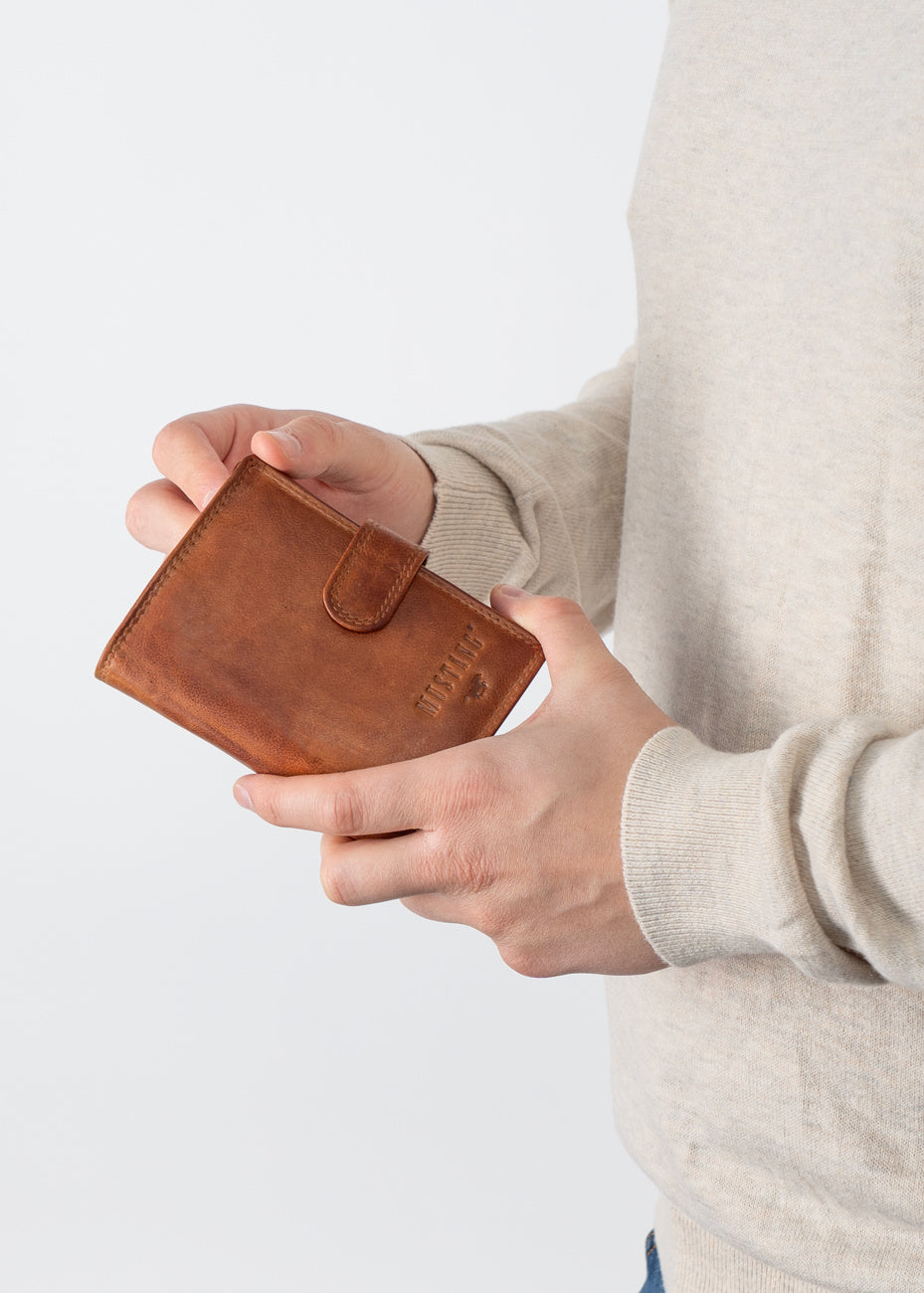 Męski Skórzany Portfel Mustang Denimo High Wallet Side Opening With Button