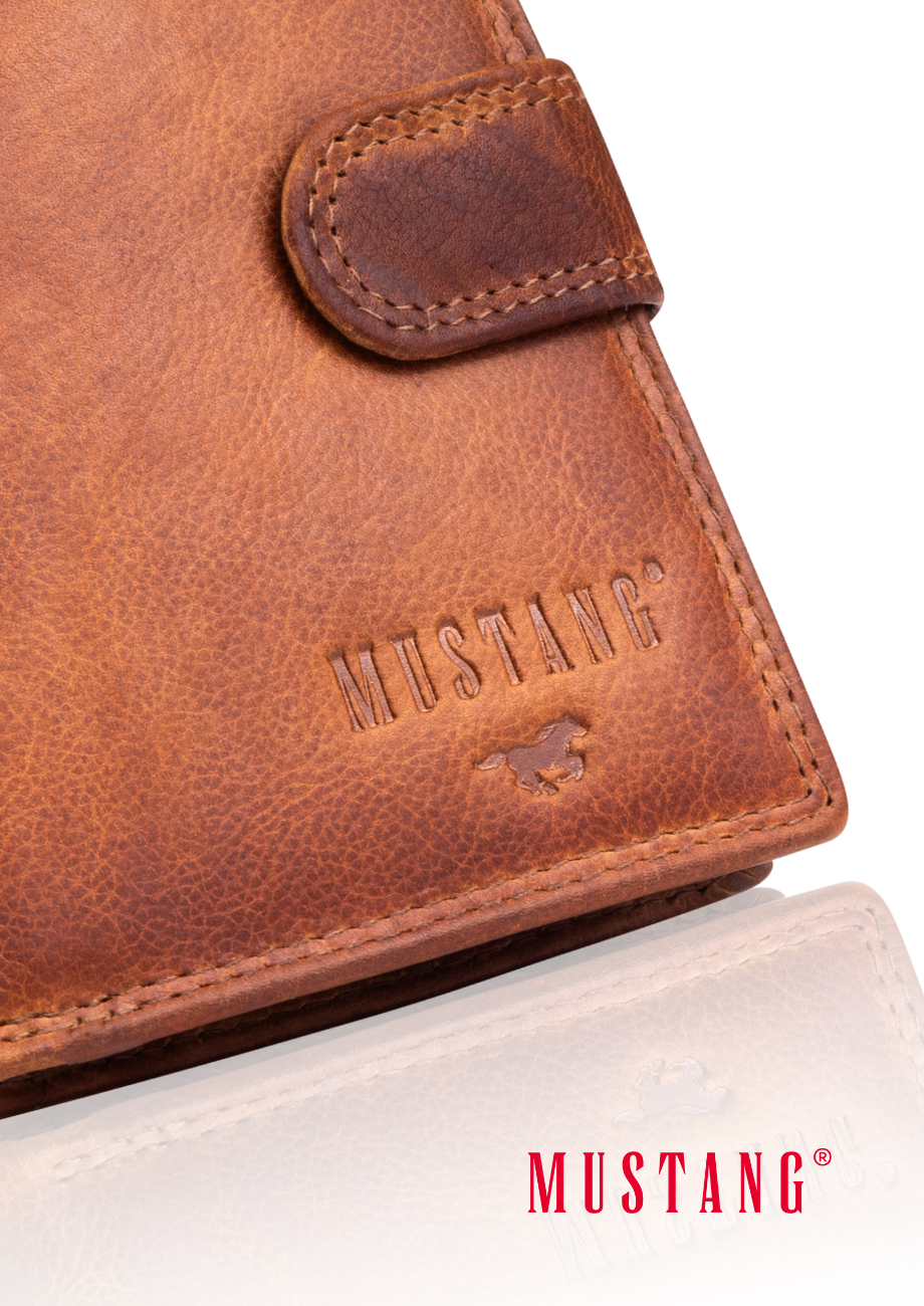 Męski Skórzany Portfel Mustang Denimo High Wallet Side Opening With Button