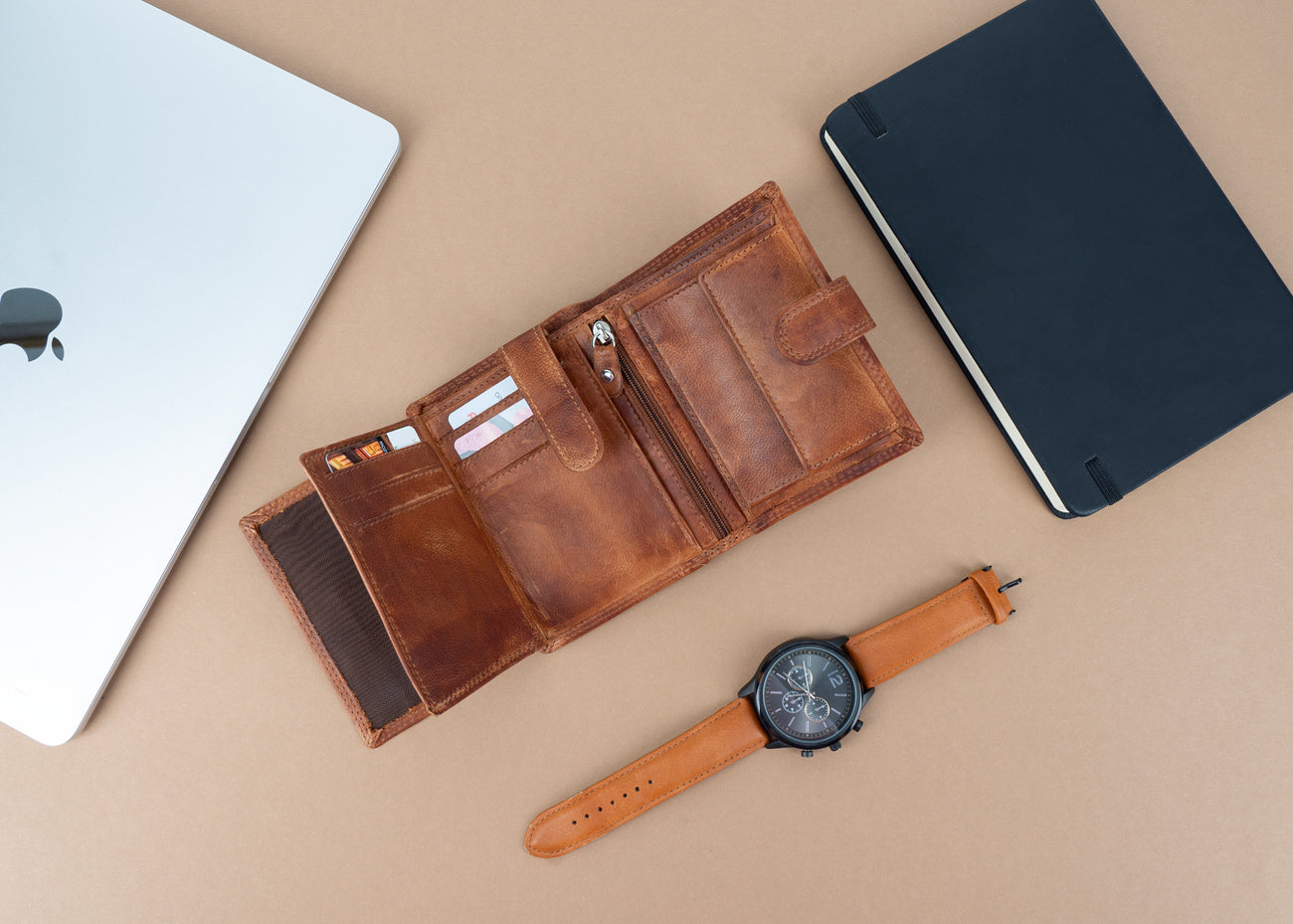 Męski Skórzany Portfel Mustang Denimo High Wallet Side Opening With Button