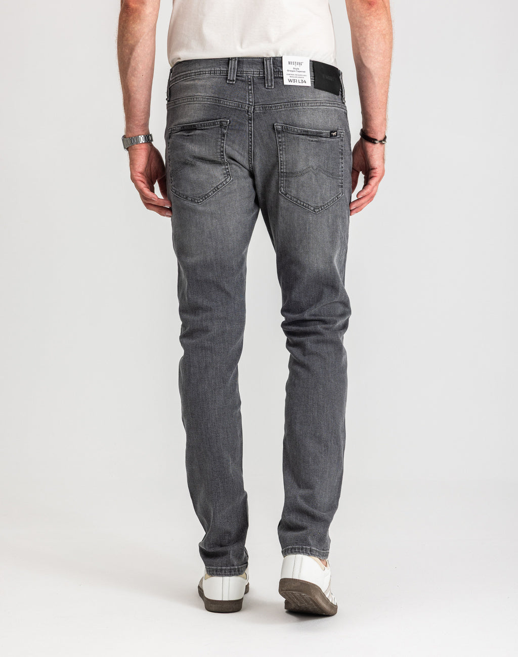 Męskie Spodnie Jeansowe Mustang Style Oregon Tapered Denim Black 1017124 4000 203