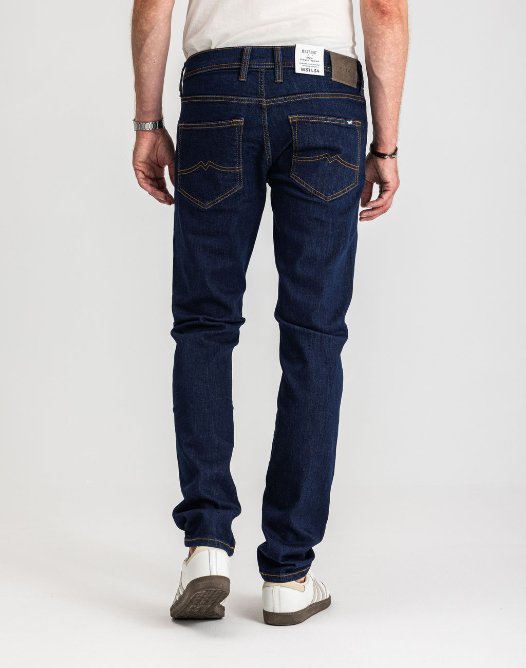 Męskie Spodnie Jeansowe Mustang Style Oregon Tapered Denim Blue 1017123 5000 901