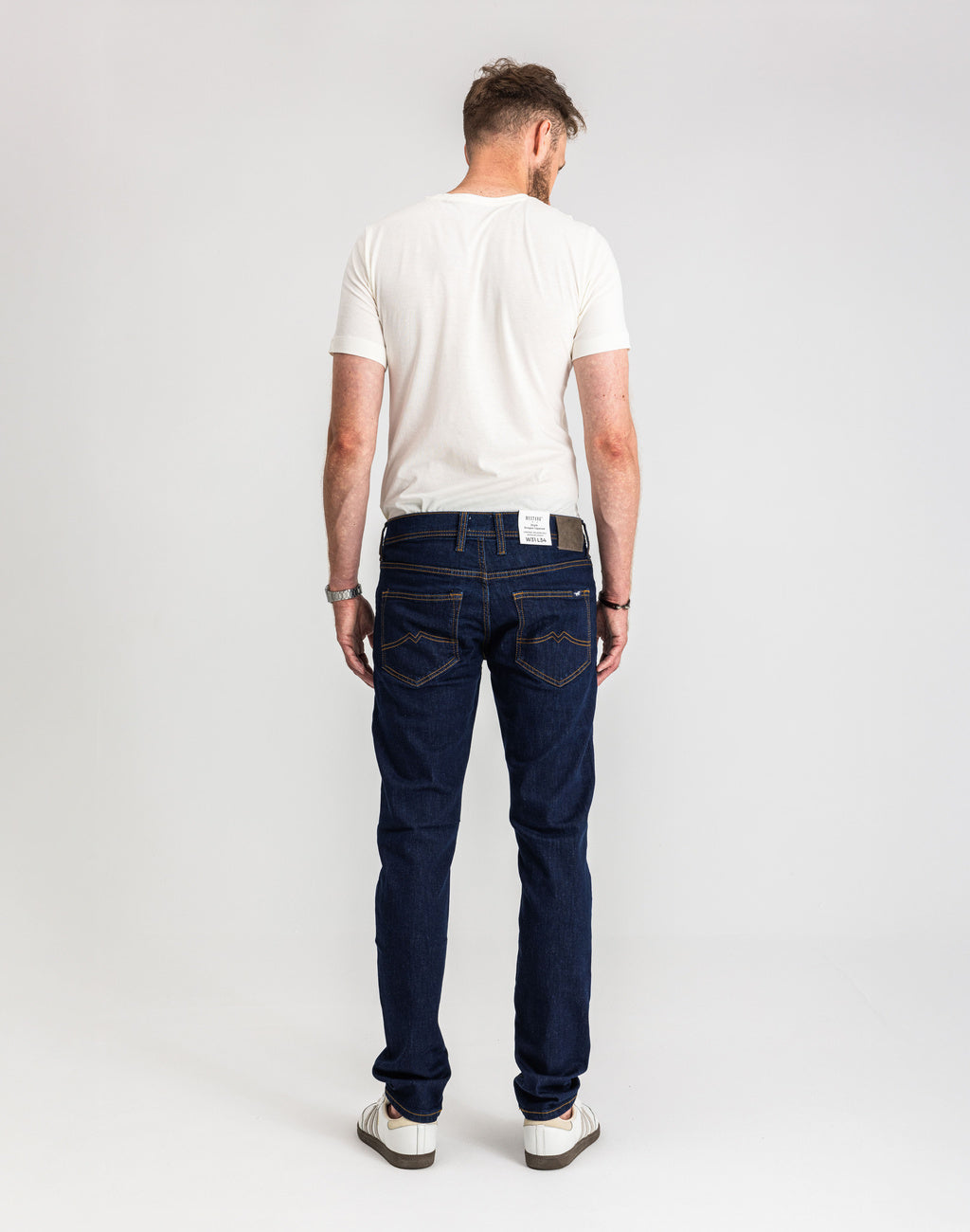 Męskie Spodnie Jeansowe Mustang Style Oregon Tapered Denim Blue 1017123 5000 901