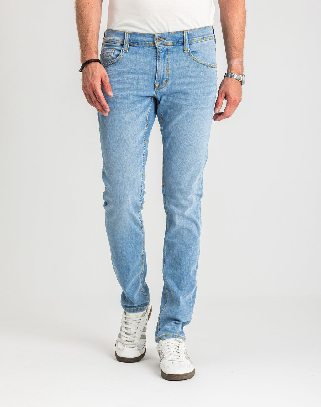 Męskie Spodnie Jeansowe Mustang Style Oregon Tapered Denim Blue 1017123 5000 401