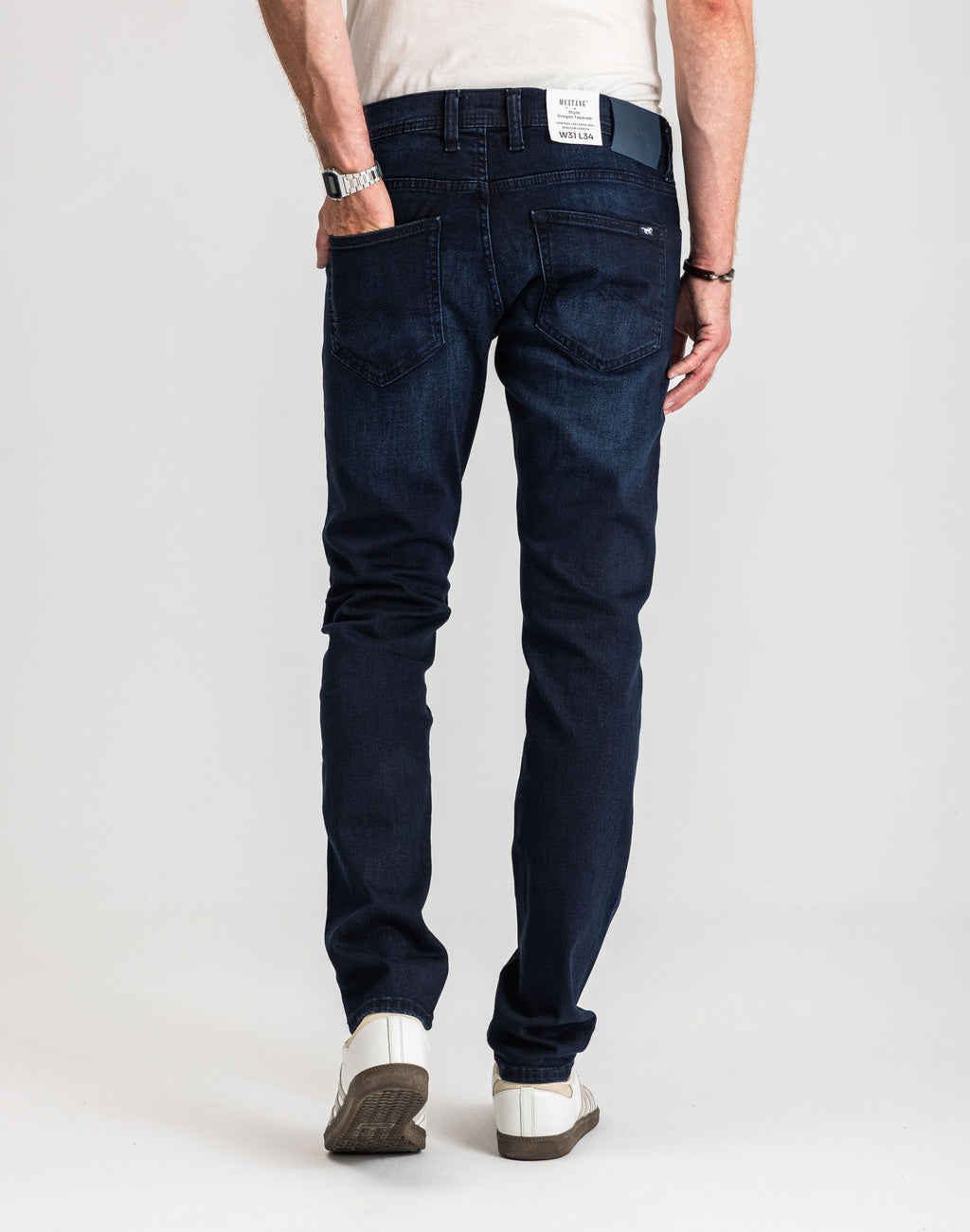 Męskie Spodnie Jeansowe Mustang Style Oregon Tapered Denim Blue 1017122 5000 801
