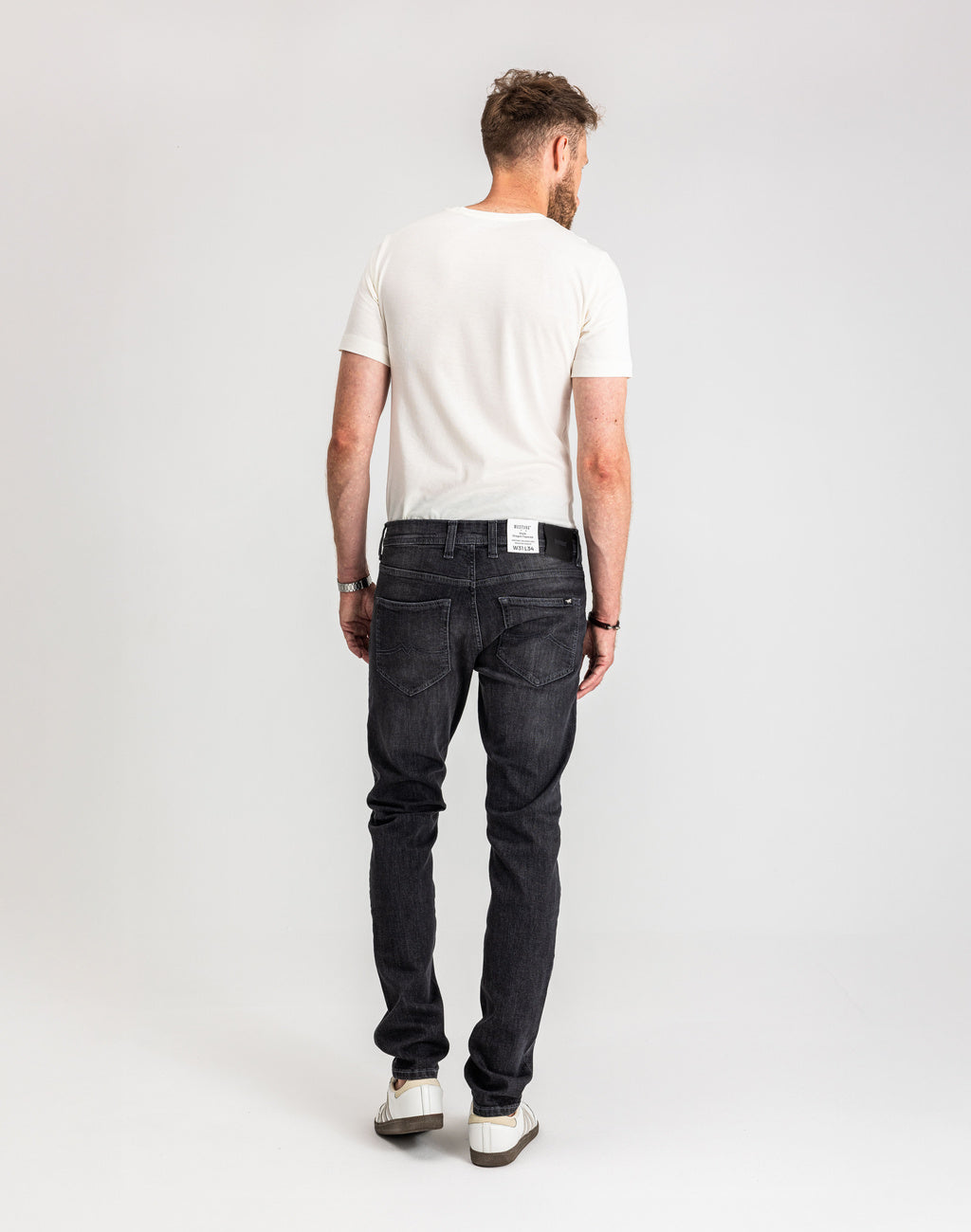 Męskie Spodnie Jeansowe Mustang Style Oregon Tapered Denim Black 1017124 4000 800