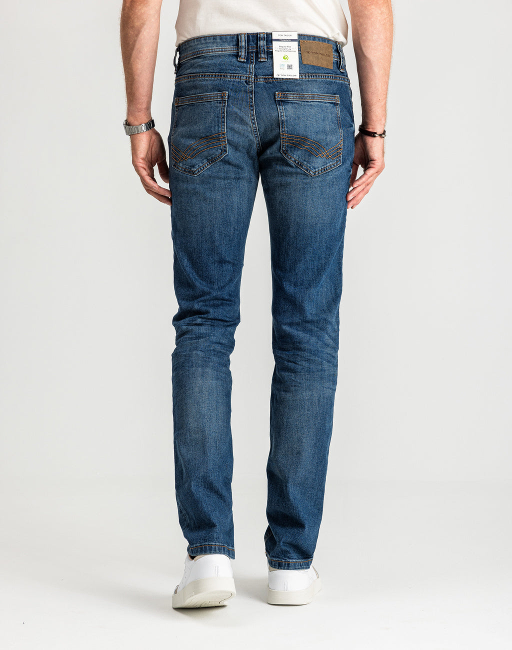 Męskie Spodnie Jeansowe Tom Tailor Marvin Used Mid Stone Proste 1007858 10119