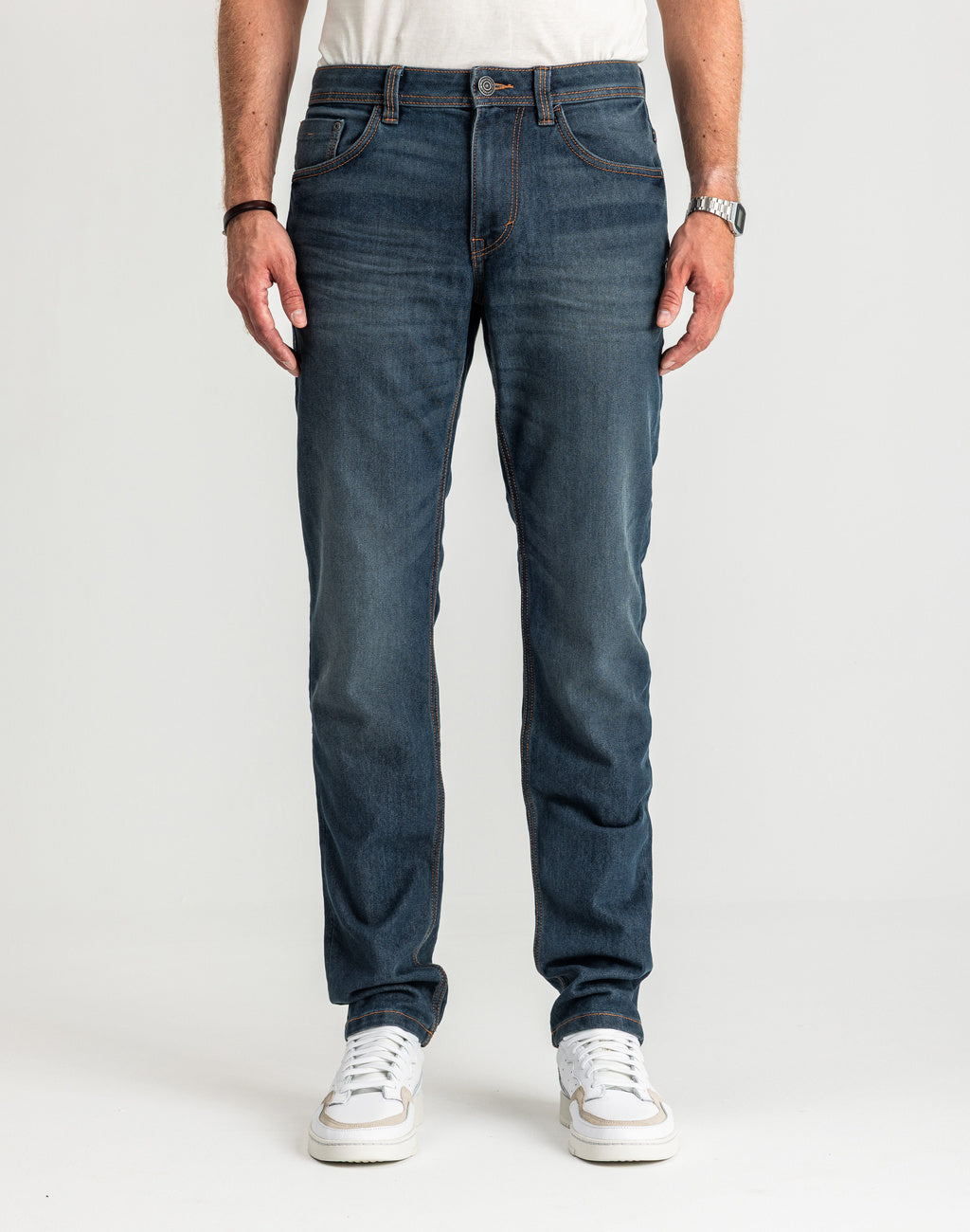 Męskie Spodnie Jeansowe Tom Tailor Marvin Mid Stone Wash Proste 1007858 10281