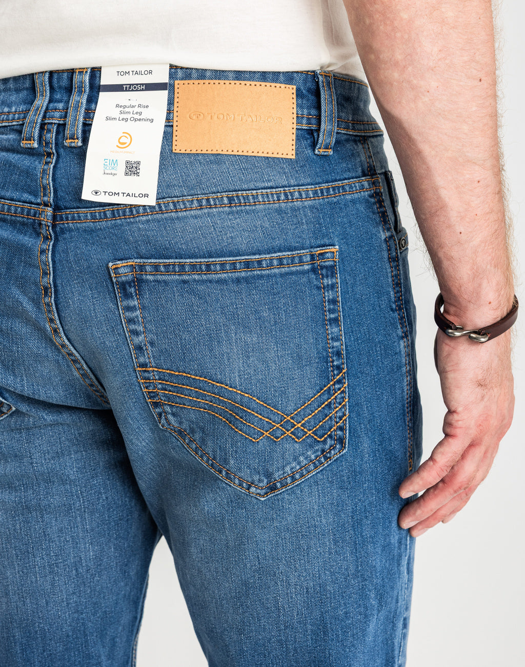Męskie Spodnie Jeansowe Tom Tailor Josh Used Mid Stone Blue Denim Regular Slim Fit 1007860 10119