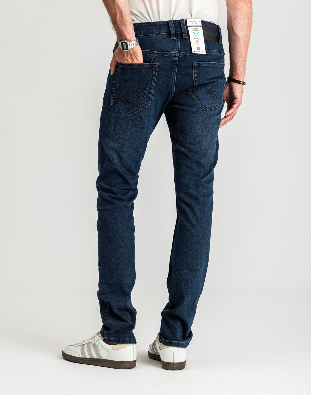 Męskie Spodnie Jeansowe Tom Tailor Josh Dark Stone Blue Black Denim 1021434 10173