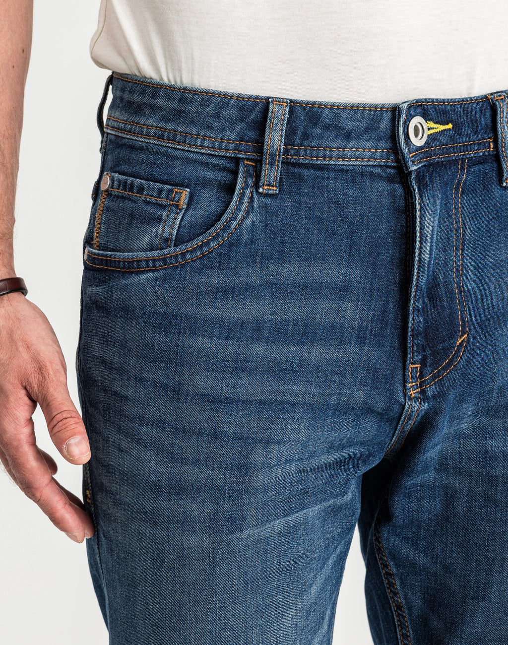 Męskie Spodnie Jeansowe Josh Regular Slim Mid Stone Wash Denim 1047978 10281