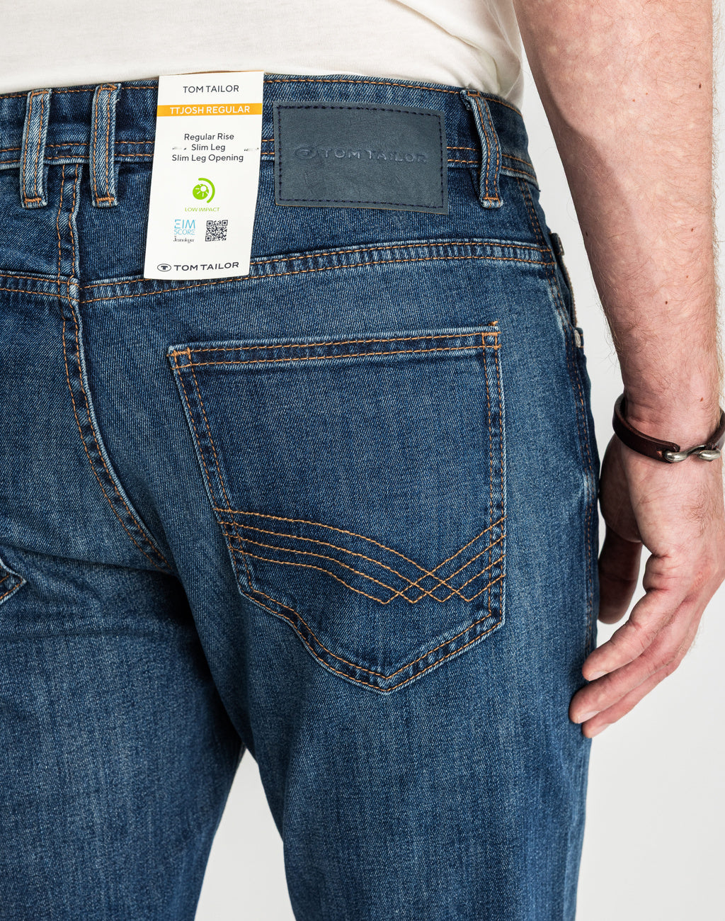 Męskie Spodnie Jeansowe Josh Regular Slim Mid Stone Wash Denim 1047978 10281