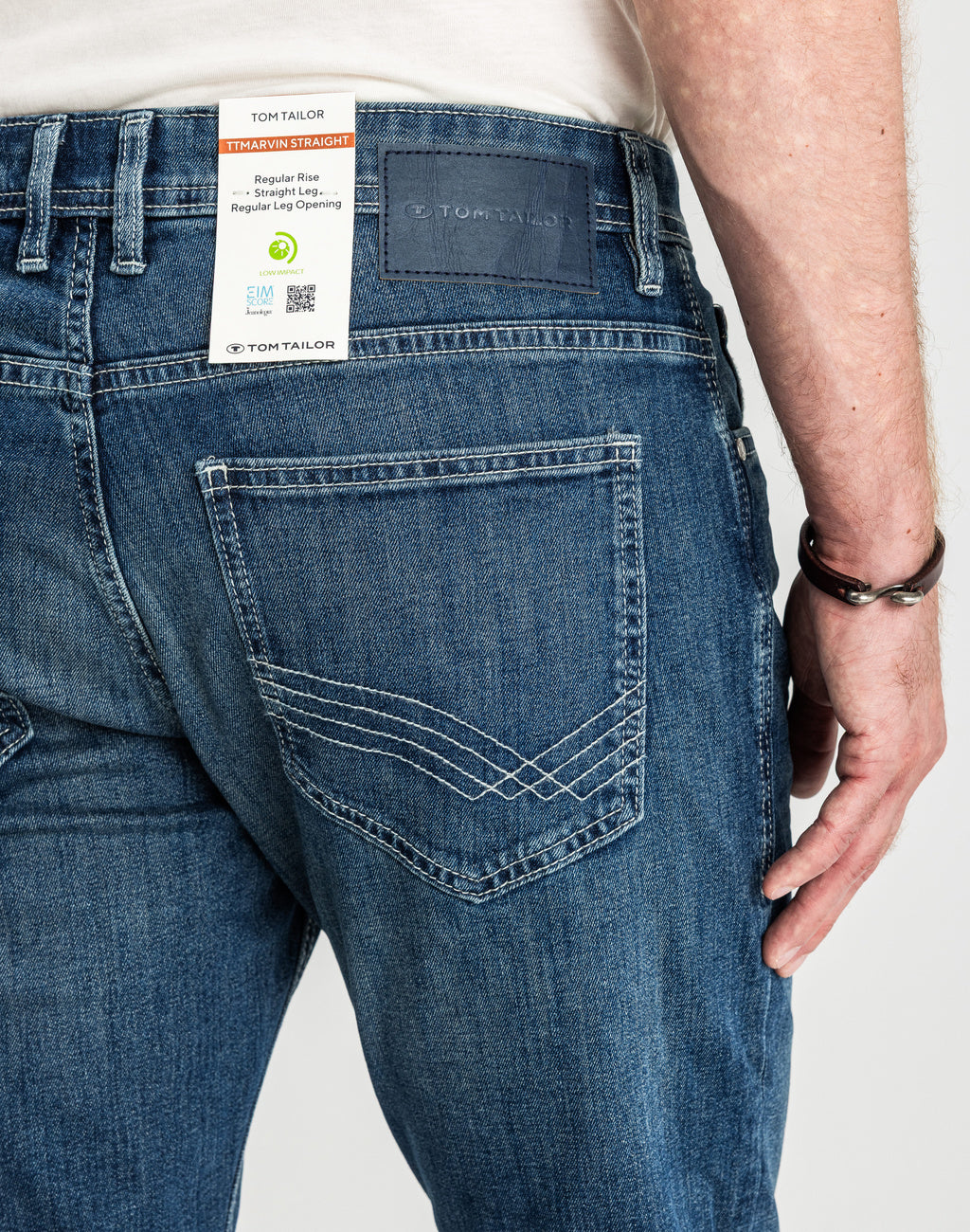 Męskie Spodnie Jeansowe Marvin Straigh Used Mid Stone Blue Denim Proste 1047981 10119