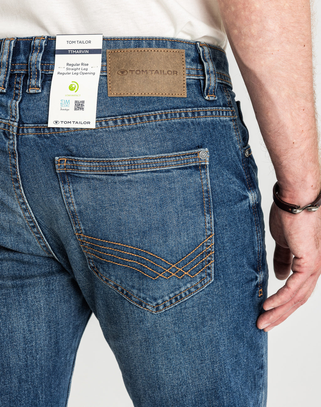 Męskie Spodnie Jeansowe Marvin Straight Mid Stone Blue Grey Denim 1047981 10162