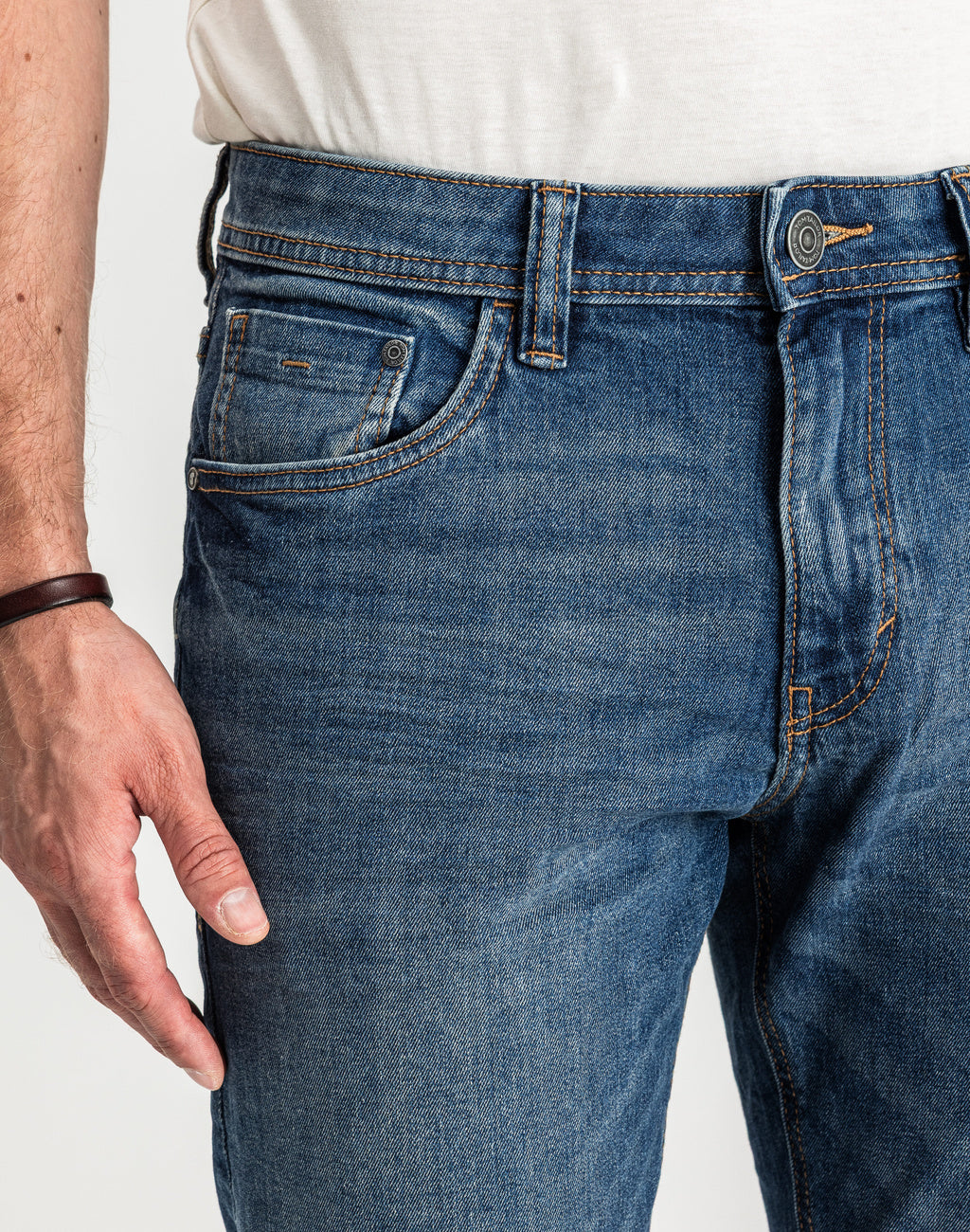 Męskie Spodnie Jeansowe Marvin Straight Mid Stone Blue Grey Denim 1047981 10162