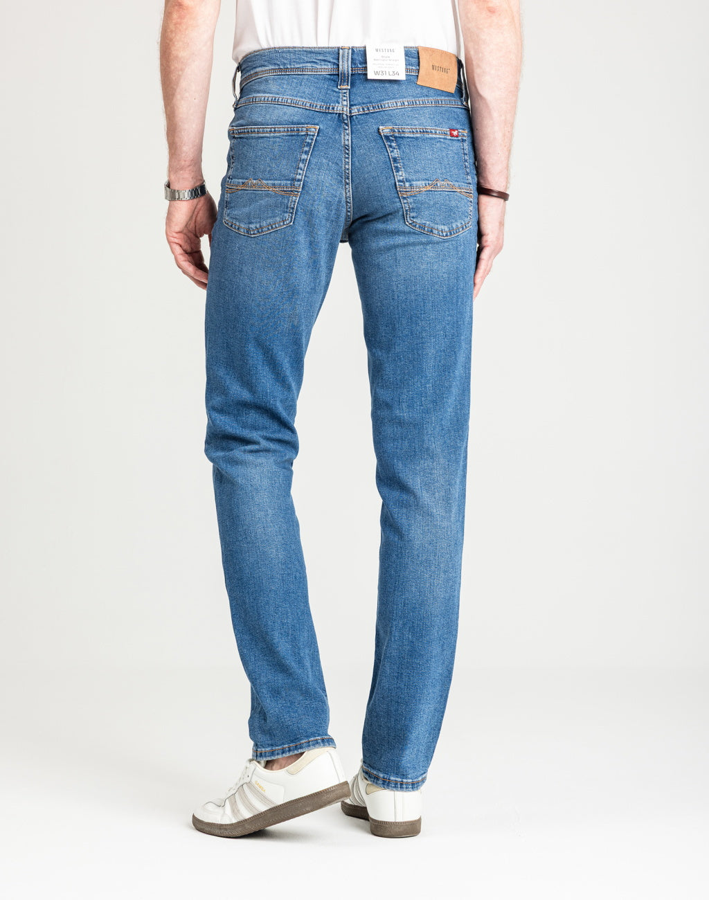 Męskie Spodnie Jeansowe Mustang Style Washington Straight Denim Blue 1016814 5000 582