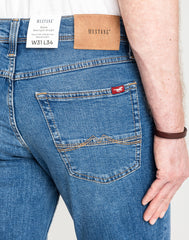 Męskie Spodnie Jeansowe Mustang Style Washington Straight Denim Blue 1016814 5000 582