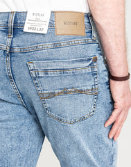 Męskie Spodnie Jeansowe Mustang Style Washington Straight Denim Blue 1016617 5000 202