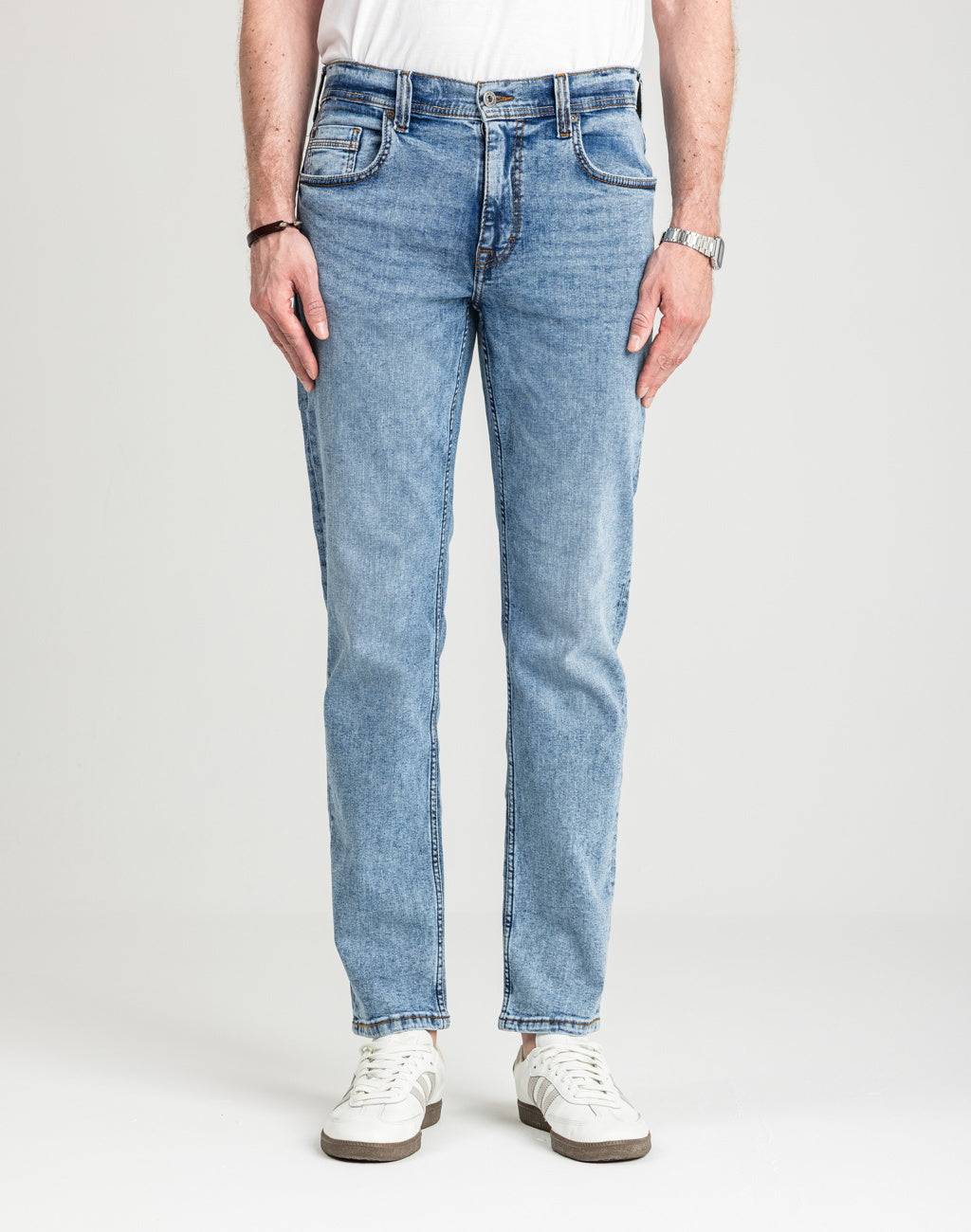 Męskie Spodnie Jeansowe Mustang Style Washington Straight Denim Blue 1016617 5000 202