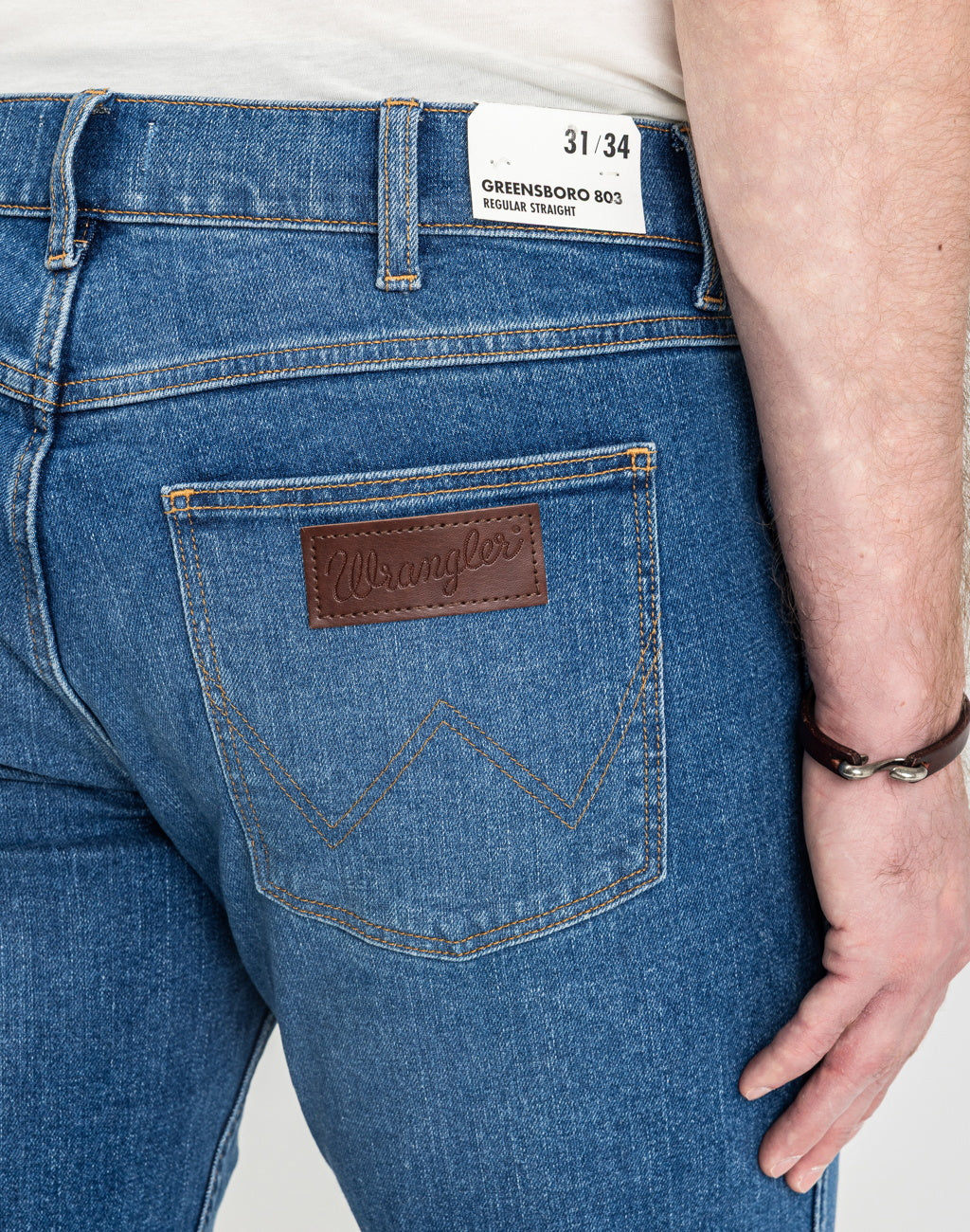 Męskie Spodnie Jeansowe Wrangler Greensboro Oakwood Blue 112371374