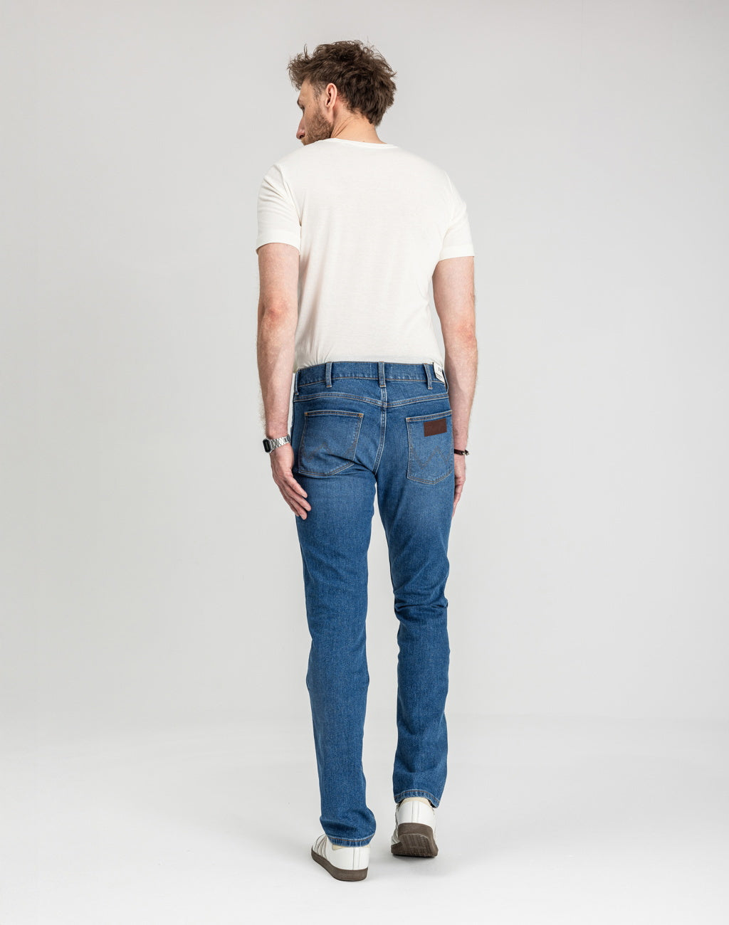 Męskie Spodnie Jeansowe Wrangler Greensboro Oakwood Blue 112371374