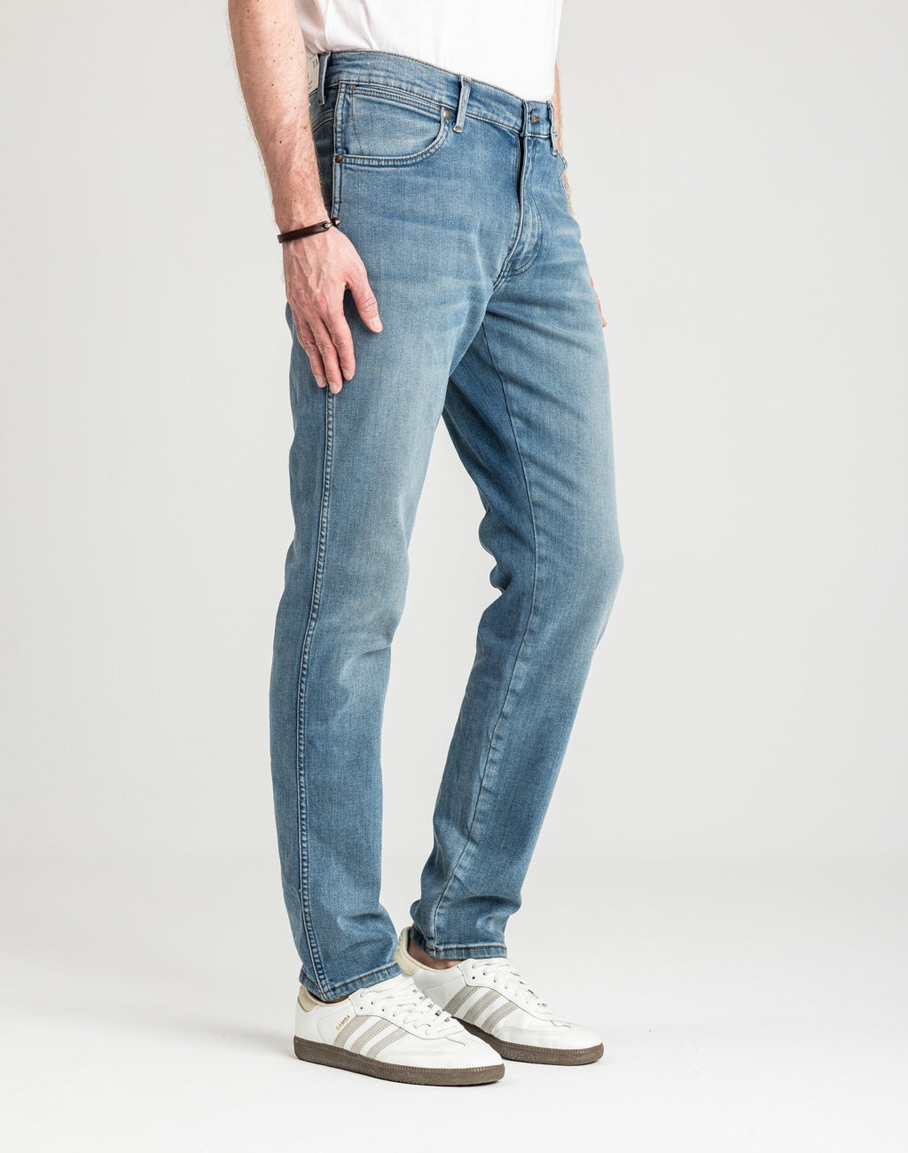 Męskie Spodnie Wrangler River Grey Light 112373002