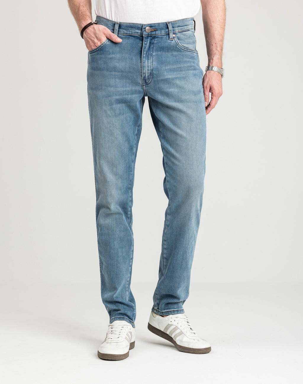 Męskie Spodnie Wrangler River Grey Light 112373002