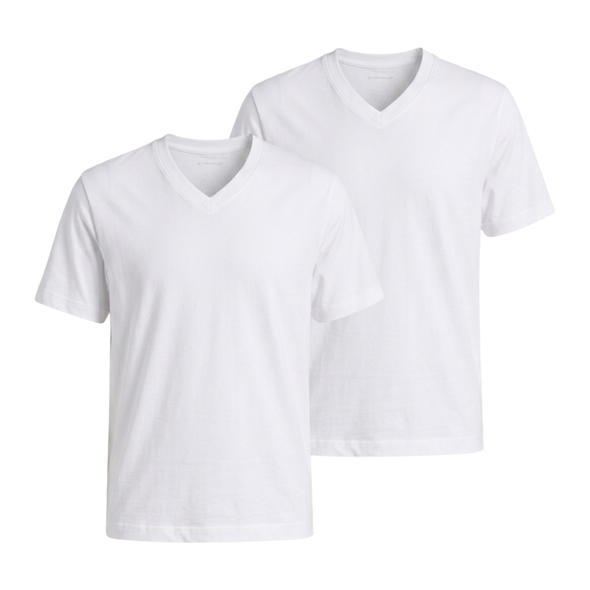 Zestaw Męskich Koszulek Tom Tailor Dwupak V-neck Tee White 1037738 20000