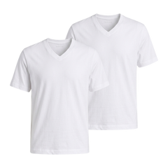 Zestaw Męskich Koszulek Tom Tailor Dwupak V-neck Tee White 1037738 20000