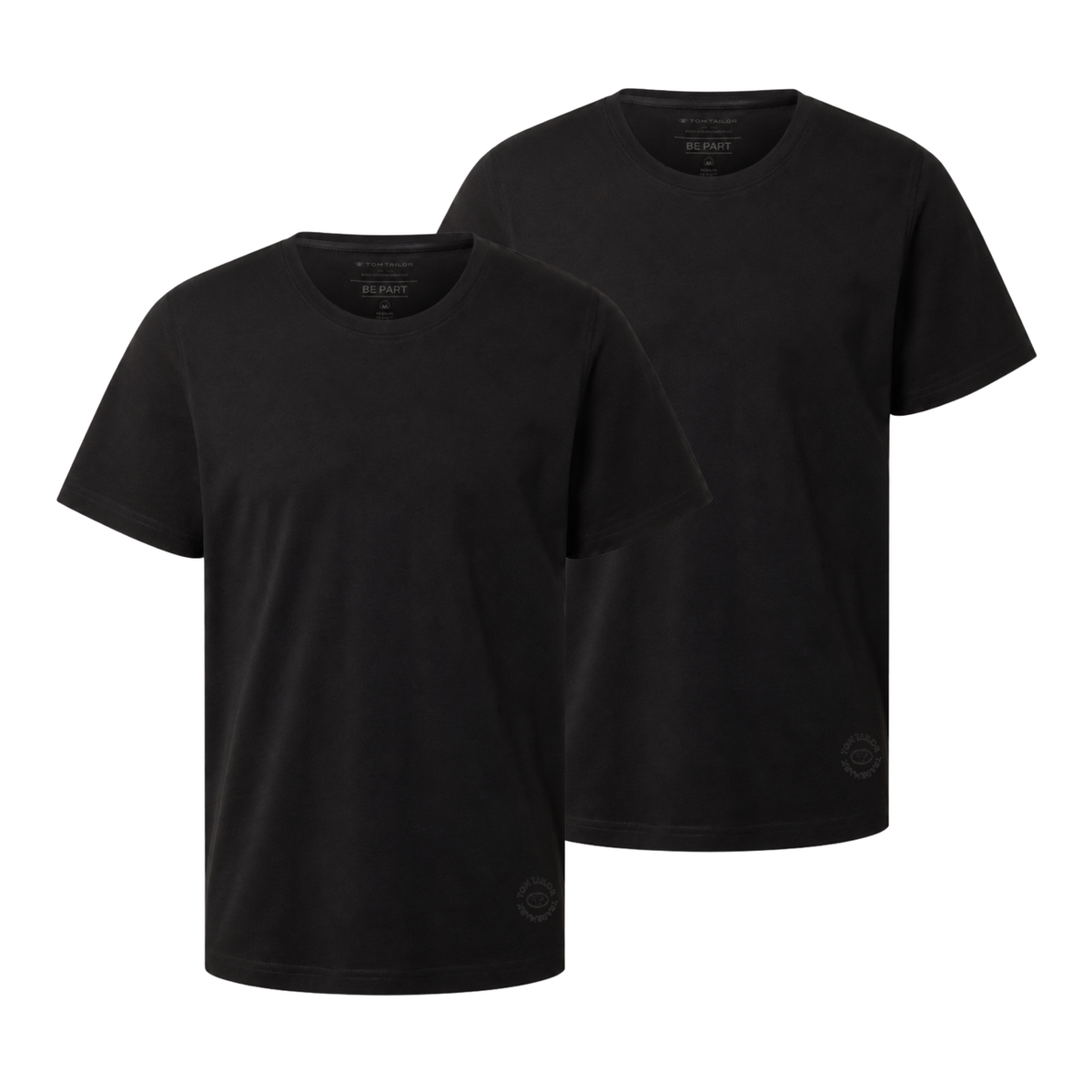 Dwupak Męska Koszulka Tom Tailor Doublepack Crewneck Tee Black 1037741 29999