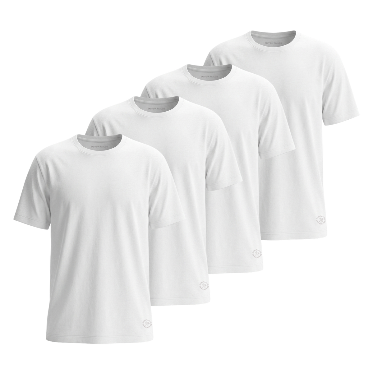 4Pak Męska Koszulka Tom Tailor 4 Pack T-shirts White 1042383 20000