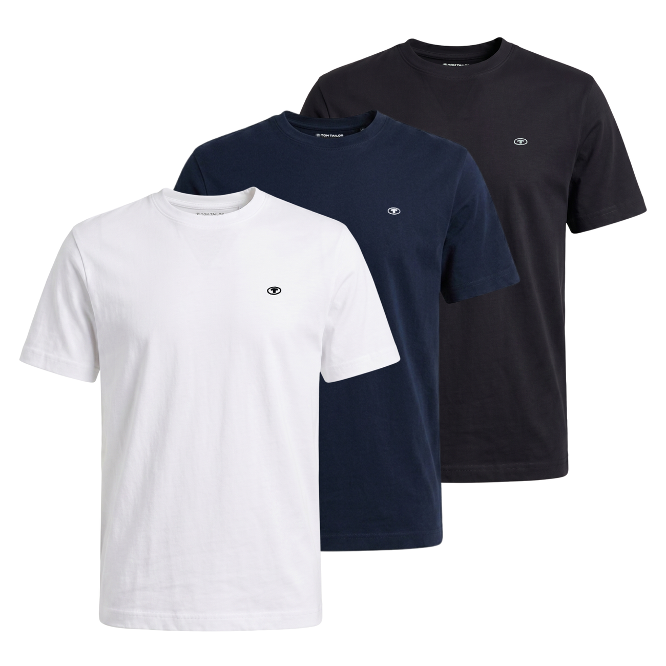 Zestaw Męskich Koszulek Tom Tailor 3-Pack T-shirt White 1047049 20000
