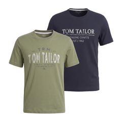 Dwupak Męska Koszulka Tom Tailor Doublepack T-shirt Oak Leaf Green 1048076 10314
