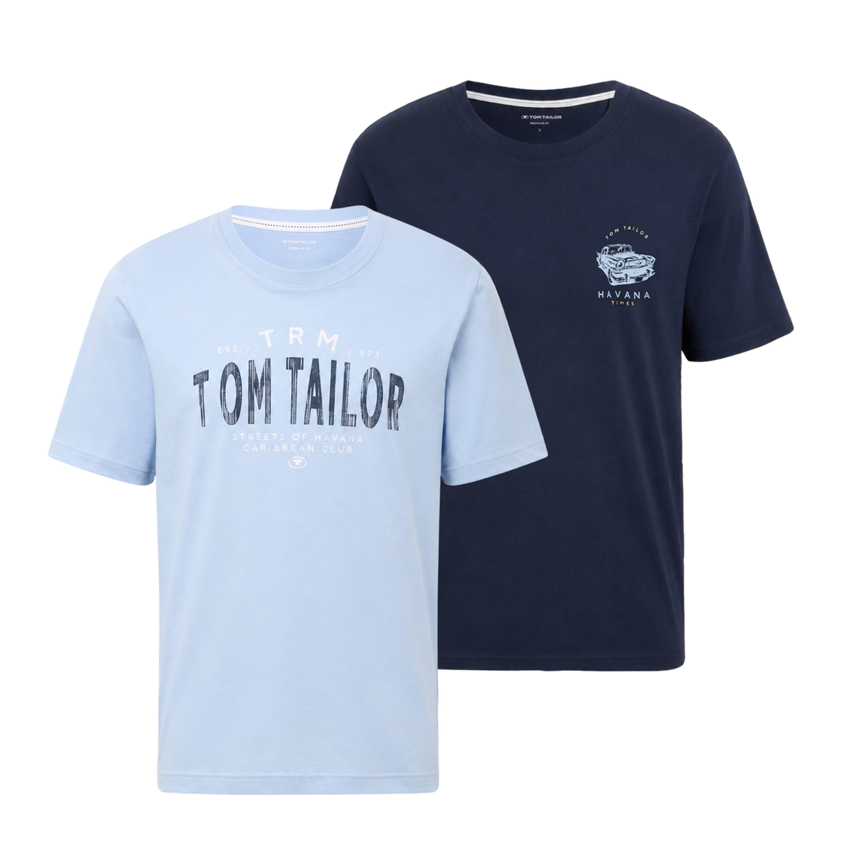 Dwupak Męska Koszulka Tom Tailor Doublepack T-shirt Light Powder Blue 1048076 21068
