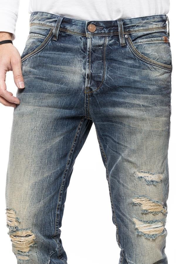 TOM TAILOR SPODNIE MĘSKIE AEDAN SLIM VINTAGE BLUE DENIM 6203519.00.12 COL. 1074