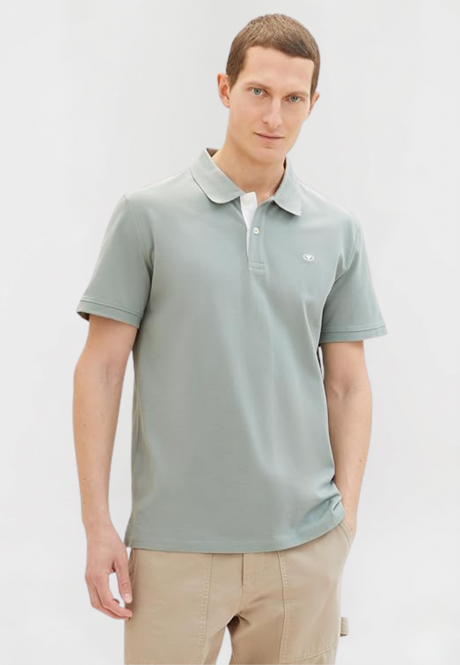 Męska Koszulka Polo Tom Tailor Basic Polo Iced Grey Mint 1031006 27842