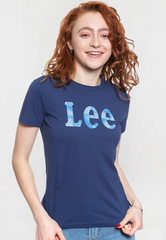 Damski T Shirt Lee Slim Logo Tee Blueprint L43KEHLH 112109663